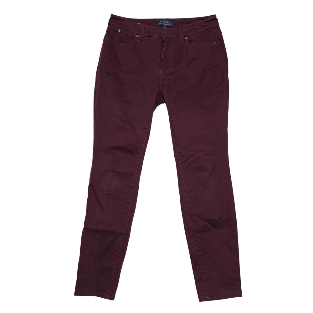 Talbots Burgundy Jeggings Size 8P Petite Simply Flattering 5 Pocket Pants